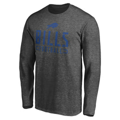 Buffalo Bills Stencil Stack Long Sleeve T-Shirt - Charcoal - NFL