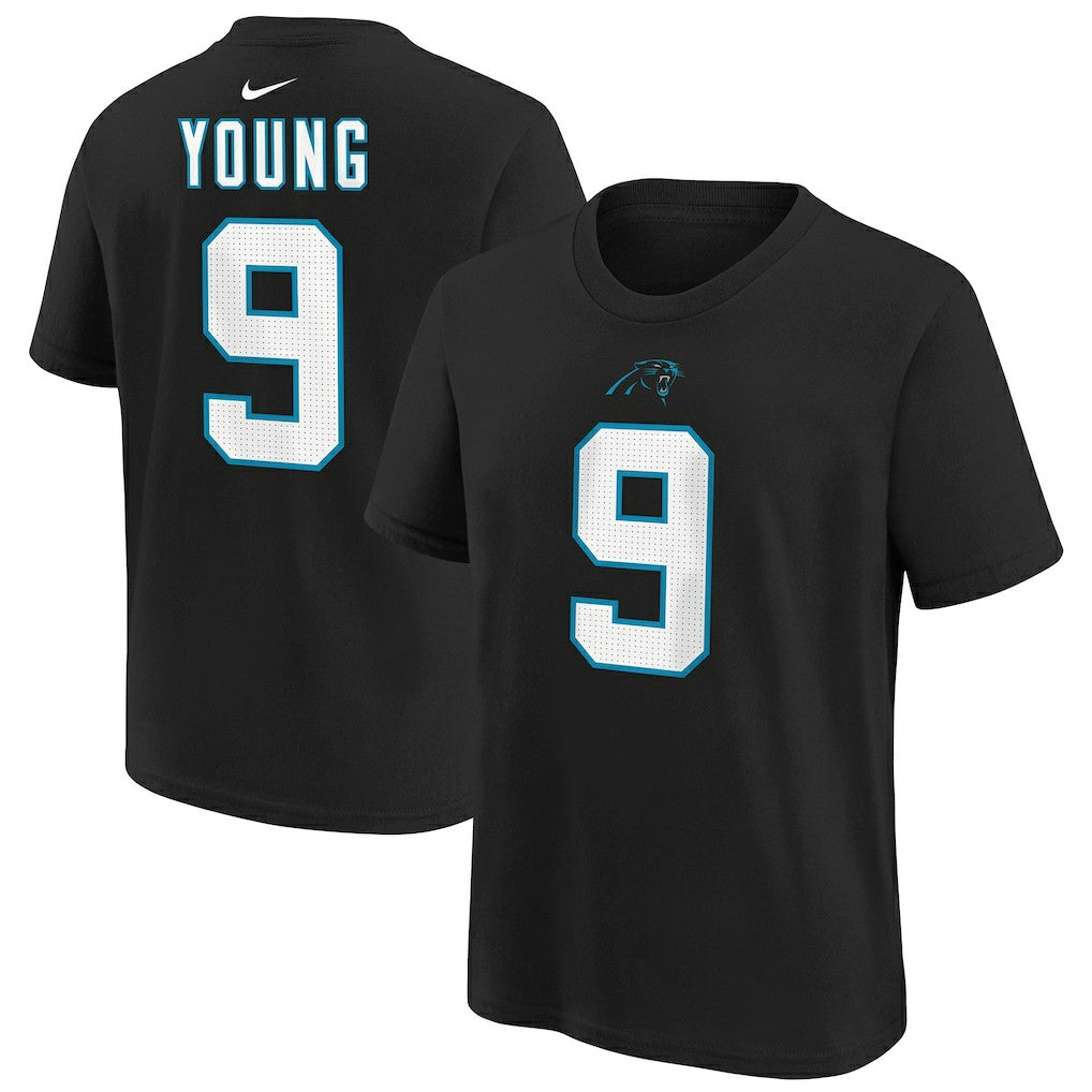 Bryce Young Carolina Panthers Youth Player Name & Number T-Shirt - Black - Nike