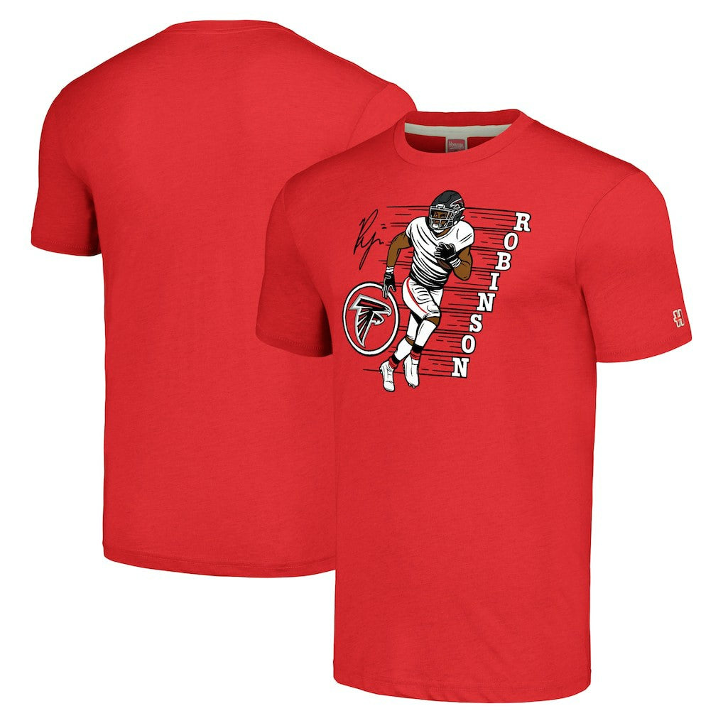 Bijan Robinson Atlanta Falcons Homage Unisex Caricature Player Tri-Blend T-Shirt - Red - NFL
