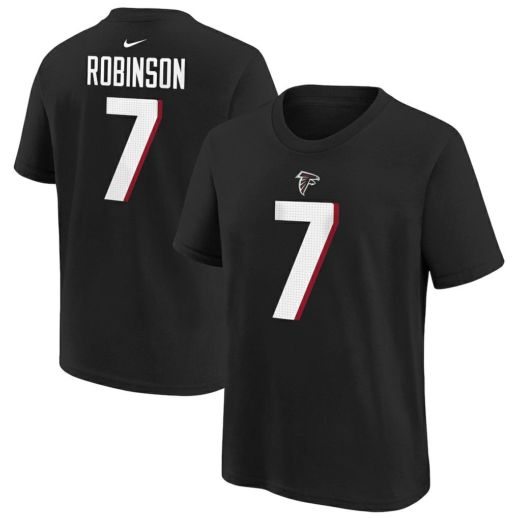 Bijan Robinson Atlanta Falcons Youth Player Name & Number T-Shirt - Black - Nike