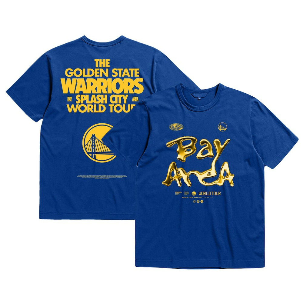 Mitchell & Ness Golden State Warriors Bleacher Report x  Unisex World Tour T-Shirt Royal