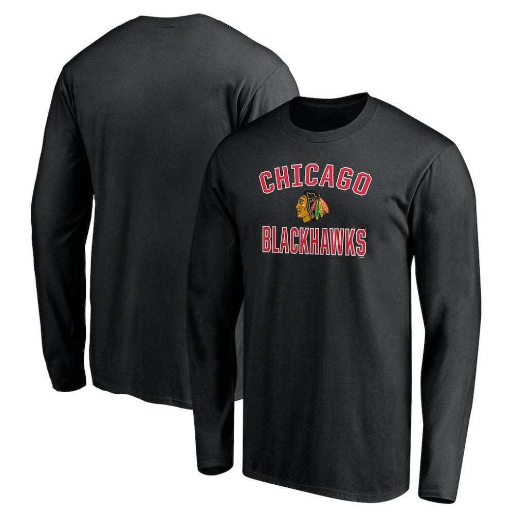 Chicago Blackhawks Victory Arch Long Sleeve T-Shirt - Black | NHL Lifestyle
