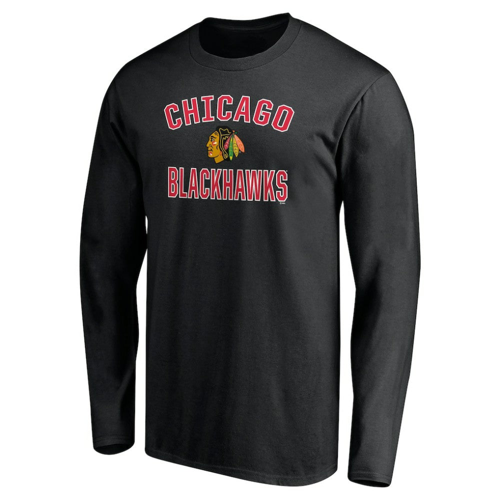 Chicago Blackhawks Victory Arch Long Sleeve T-Shirt - Black | NHL Lifestyle