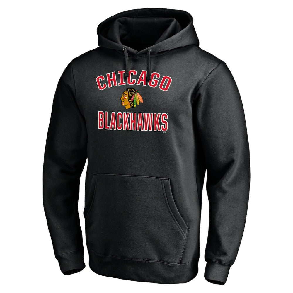 Chicago Blackhawks Victory Arch Pullover Hoodie - Black | NHL Lifestyle
