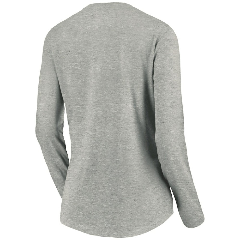 Seattle Kraken Women's Primary Logo V-Neck Long Sleeve T-Shirt - Gray | NHL online