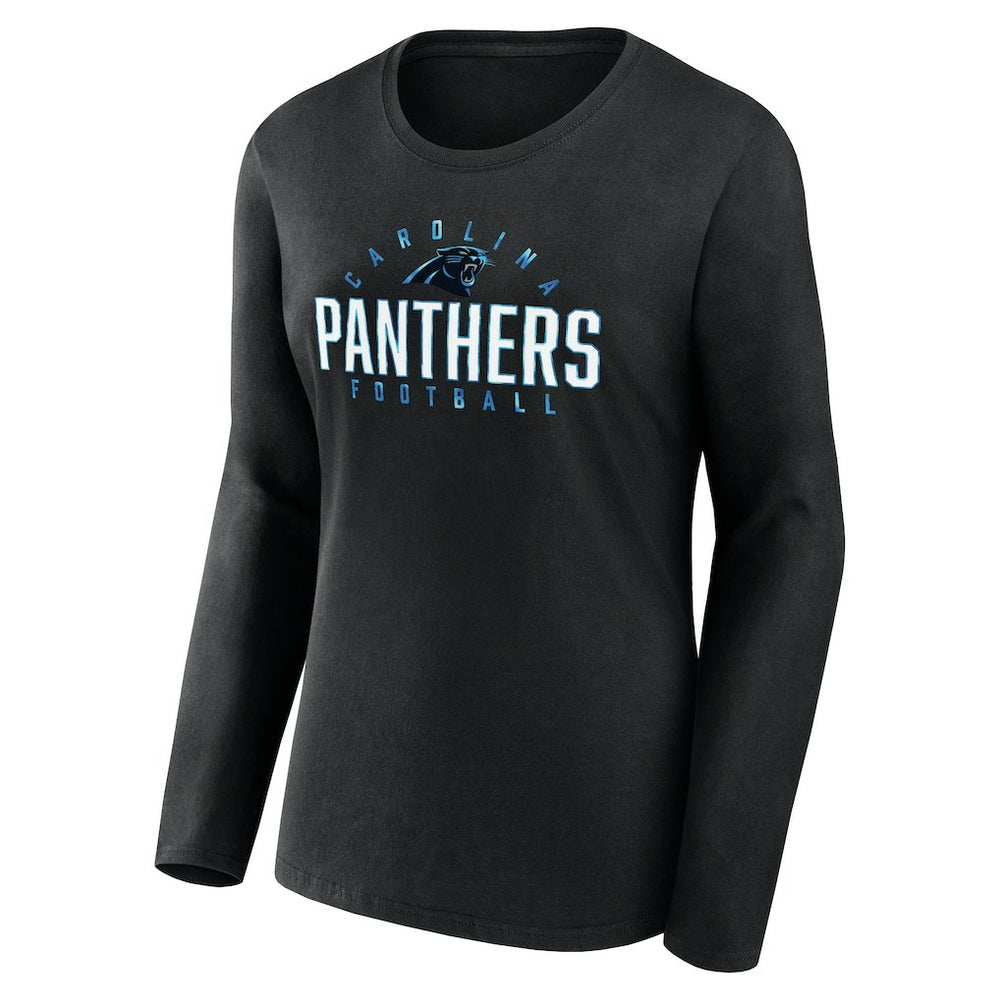 Carolina Panthers Women's Plus Size Foiled Play Long Sleeve T-Shirt - Black - Fanatics