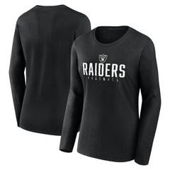 Las Vegas Raiders Women's Plus Size Foiled Play Long Sleeve T-Shirt - Black - Fanatics