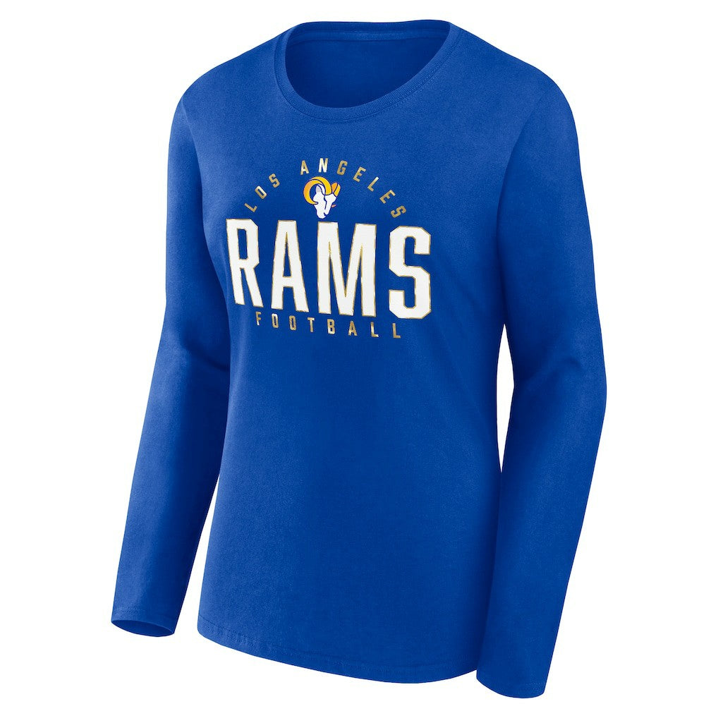 Los Angeles Rams Women's Plus Size Foiled Play Long Sleeve T-Shirt - Royal - Fanatics