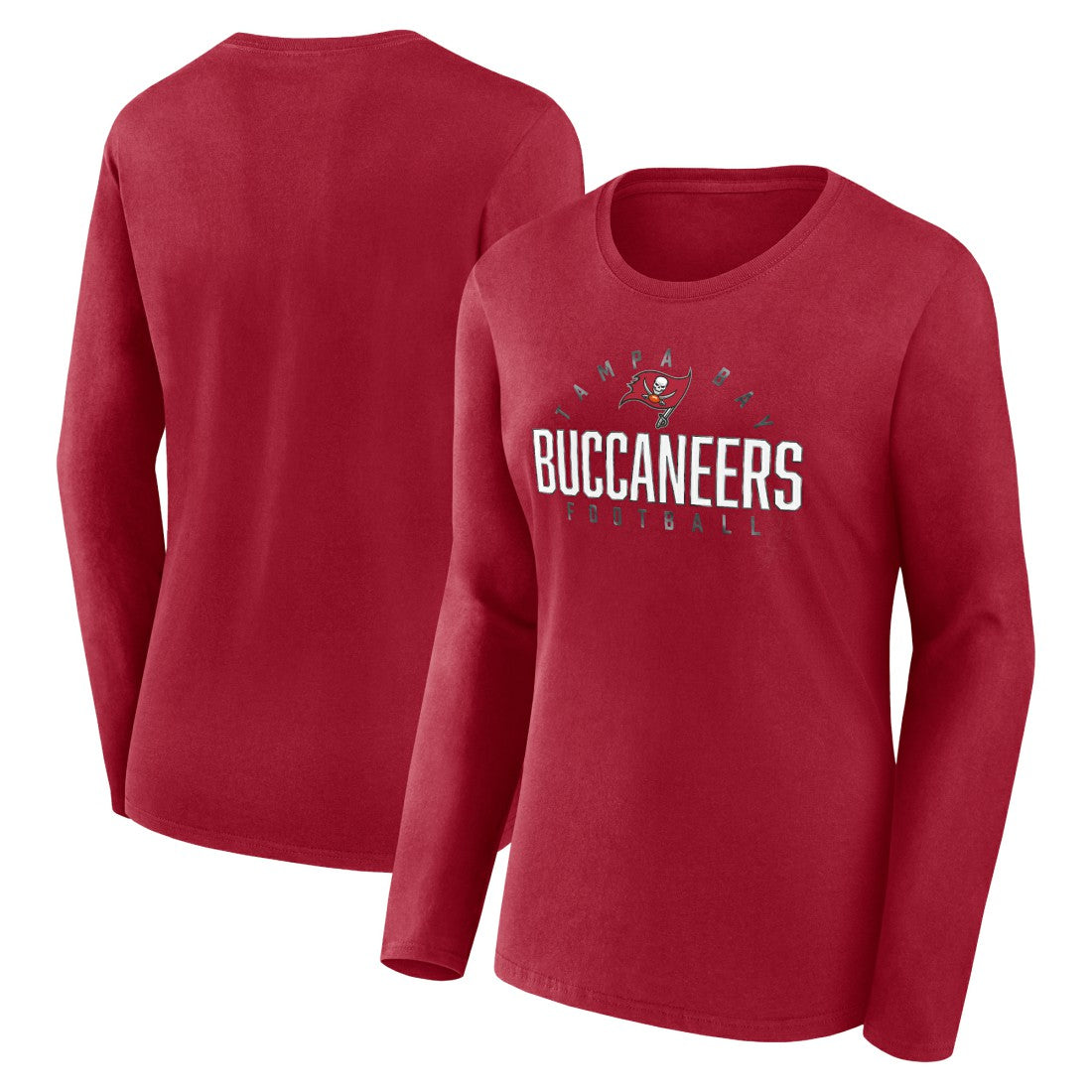 Tampa Bay Buccaneers Women's Plus Size Foiled Play Long Sleeve T-Shirt - Red - Fanatics