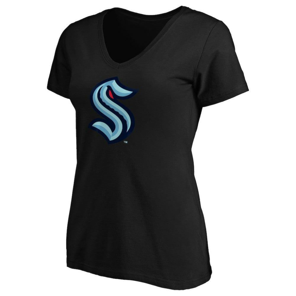 Seattle Kraken Women's Primary Logo V-Neck T-Shirt - Black | NHL near me