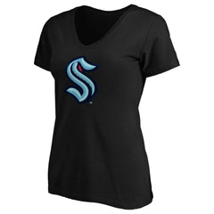 Seattle Kraken Women's Primary Logo V-Neck T-Shirt - Black | NHL near me