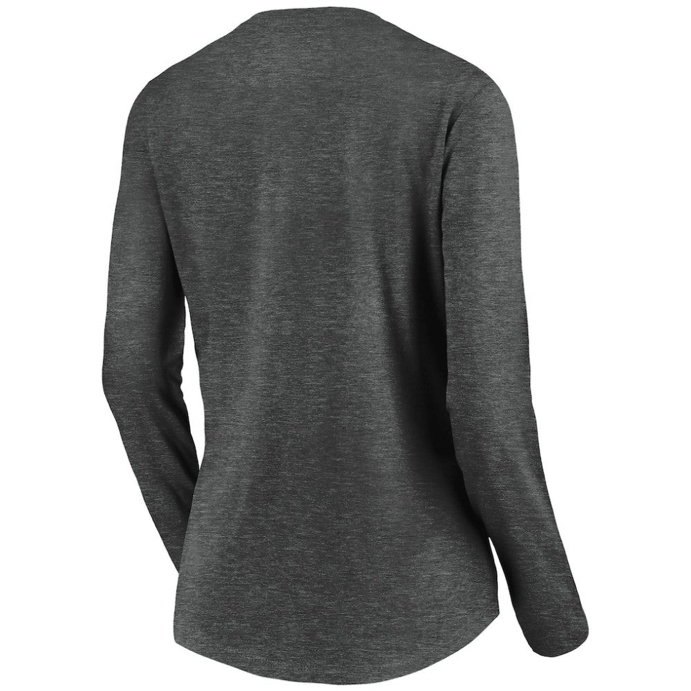 Vegas Golden Knights Women's Primary Logo V-Neck Long Sleeve T-Shirt - Charcoal | NHL near me