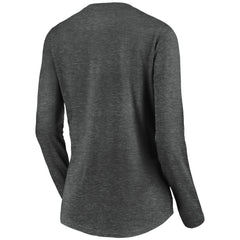 Vegas Golden Knights Women's Primary Logo V-Neck Long Sleeve T-Shirt - Charcoal | NHL near me