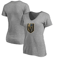 Vegas Golden Knights Women's Primary Logo V-Neck T-Shirt - Gray | NHL discount