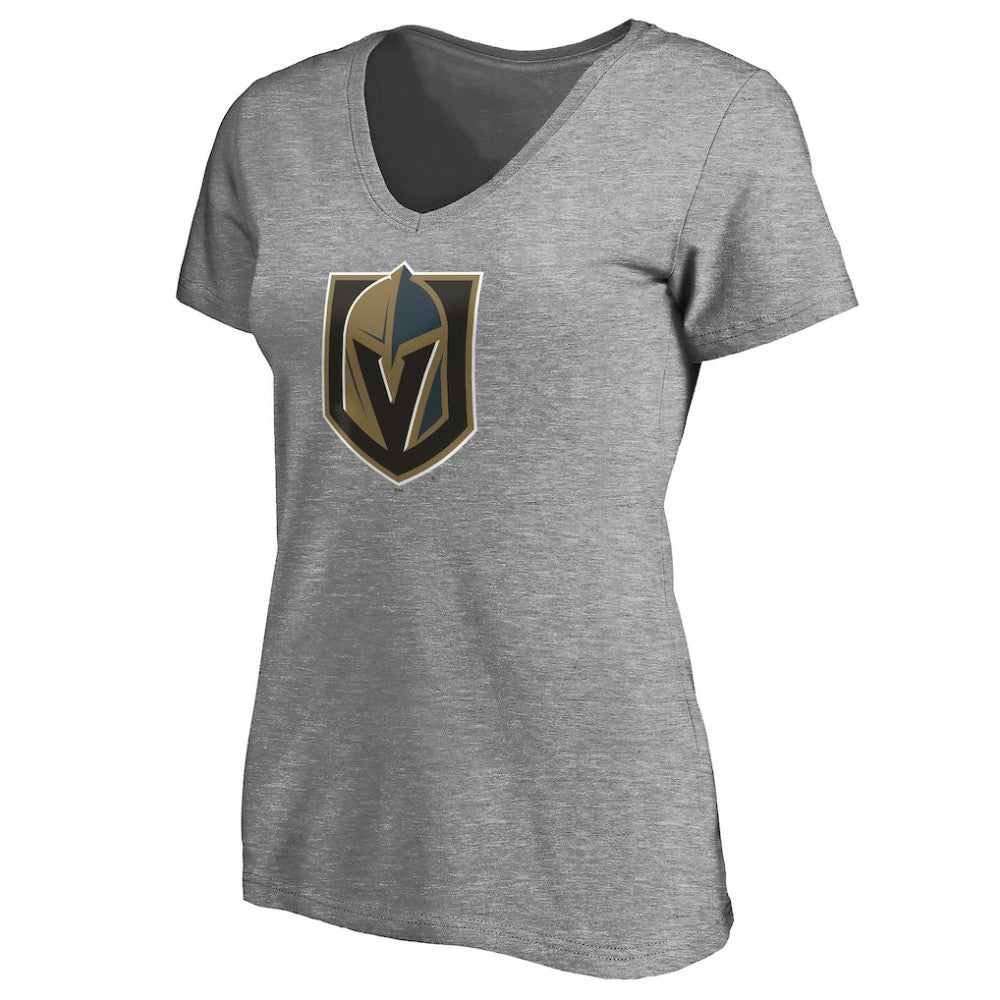 Vegas Golden Knights Women's Primary Logo V-Neck T-Shirt - Gray | NHL discount