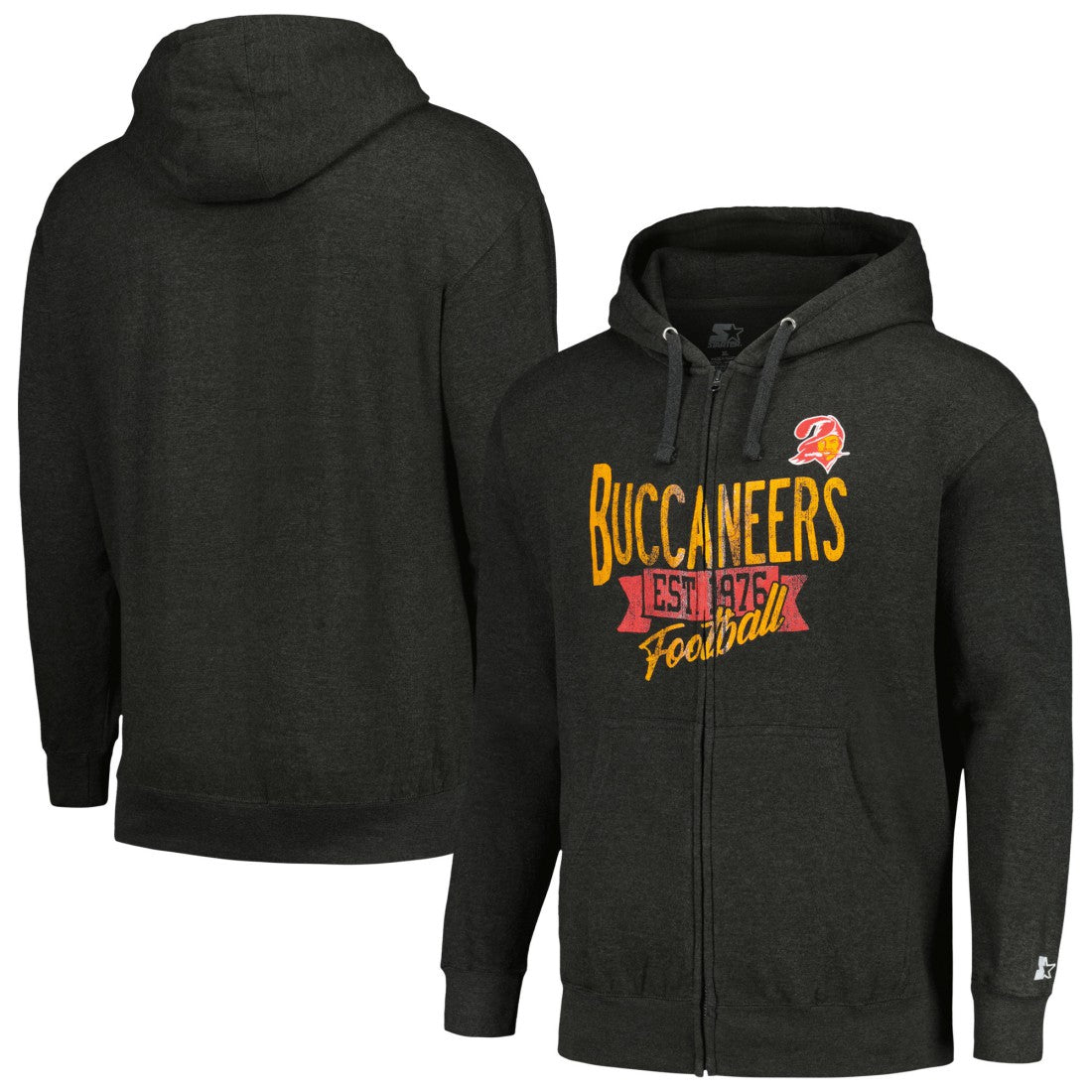 Tampa Bay Buccaneers Starter Gridiron Classics Post Season Full-Zip Hoodie - Charcoal - NFL