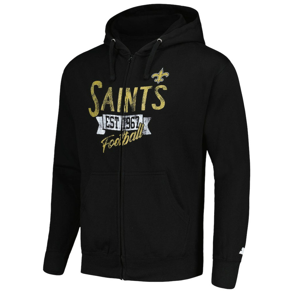 New Orleans Saints Starter Domestic Post Season Full-Zip Hoodie - Black - NFL