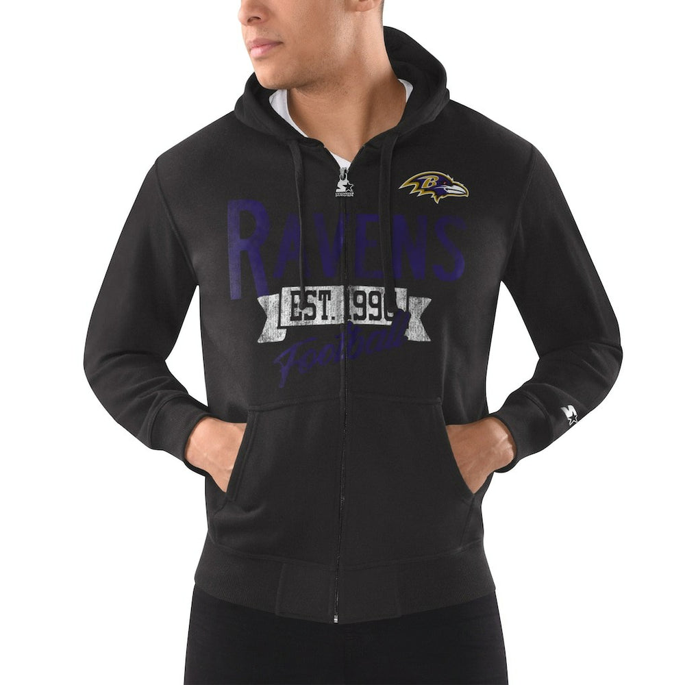 Baltimore Ravens Starter Domestic Post Season Full-Zip Hoodie - Black - NFL