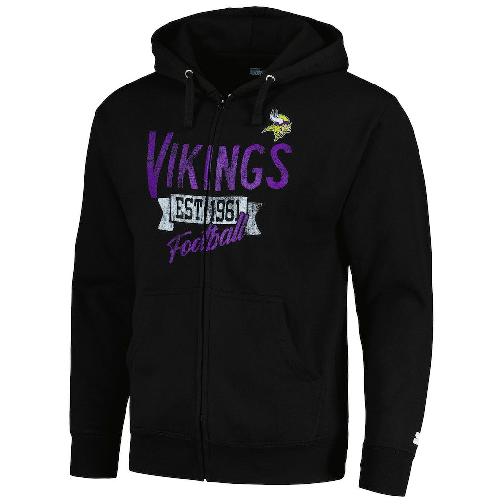 Minnesota Vikings Starter Domestic Post Season Full-Zip Hoodie - Black - NFL