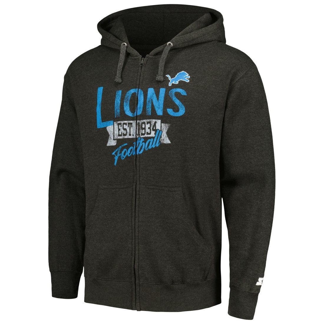 Detroit Lions Starter Domestic Post Season Full-Zip Hoodie - Charcoal - NFL