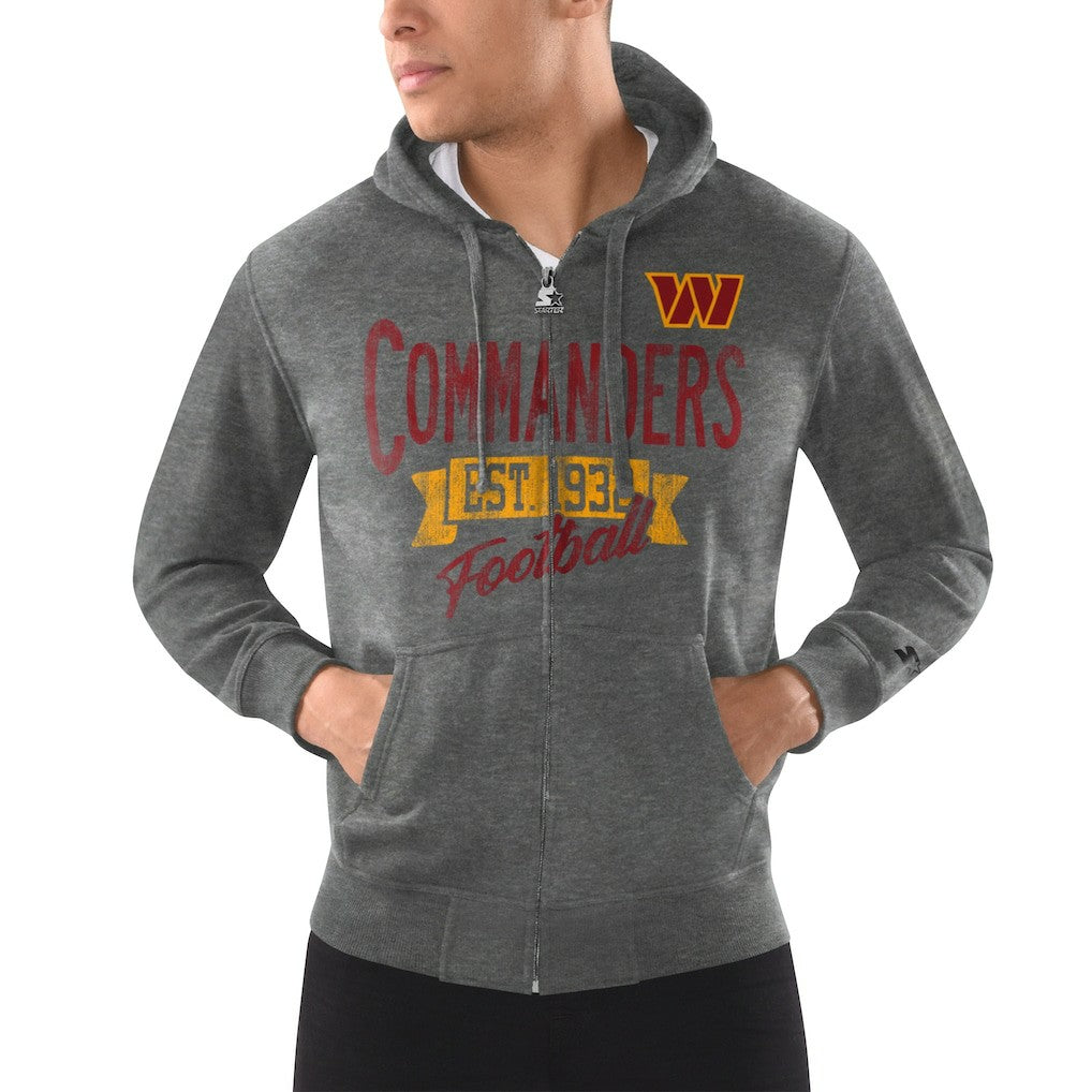 Washington Commanders Starter Domestic Post Season Full-Zip Hoodie - Charcoal - NFL
