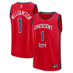 Fanatics Zion Williamson New Orleans Pelicans Youth Fast Break Player Jersey Statement Edition Red