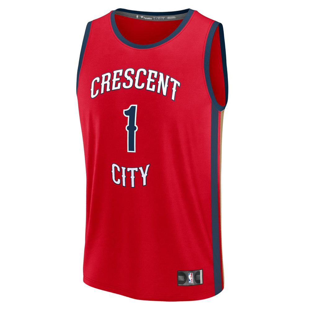 Fanatics Zion Williamson New Orleans Pelicans Youth Fast Break Player Jersey Statement Edition Red