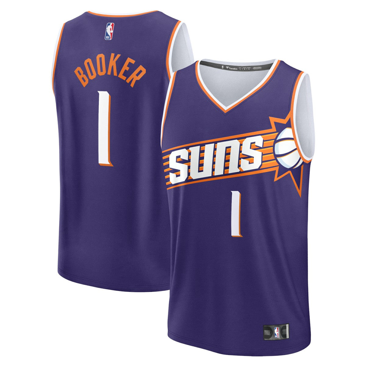 Fanatics Devin Booker Phoenix Suns Fast Break Replica Jersey Icon Edition Purple