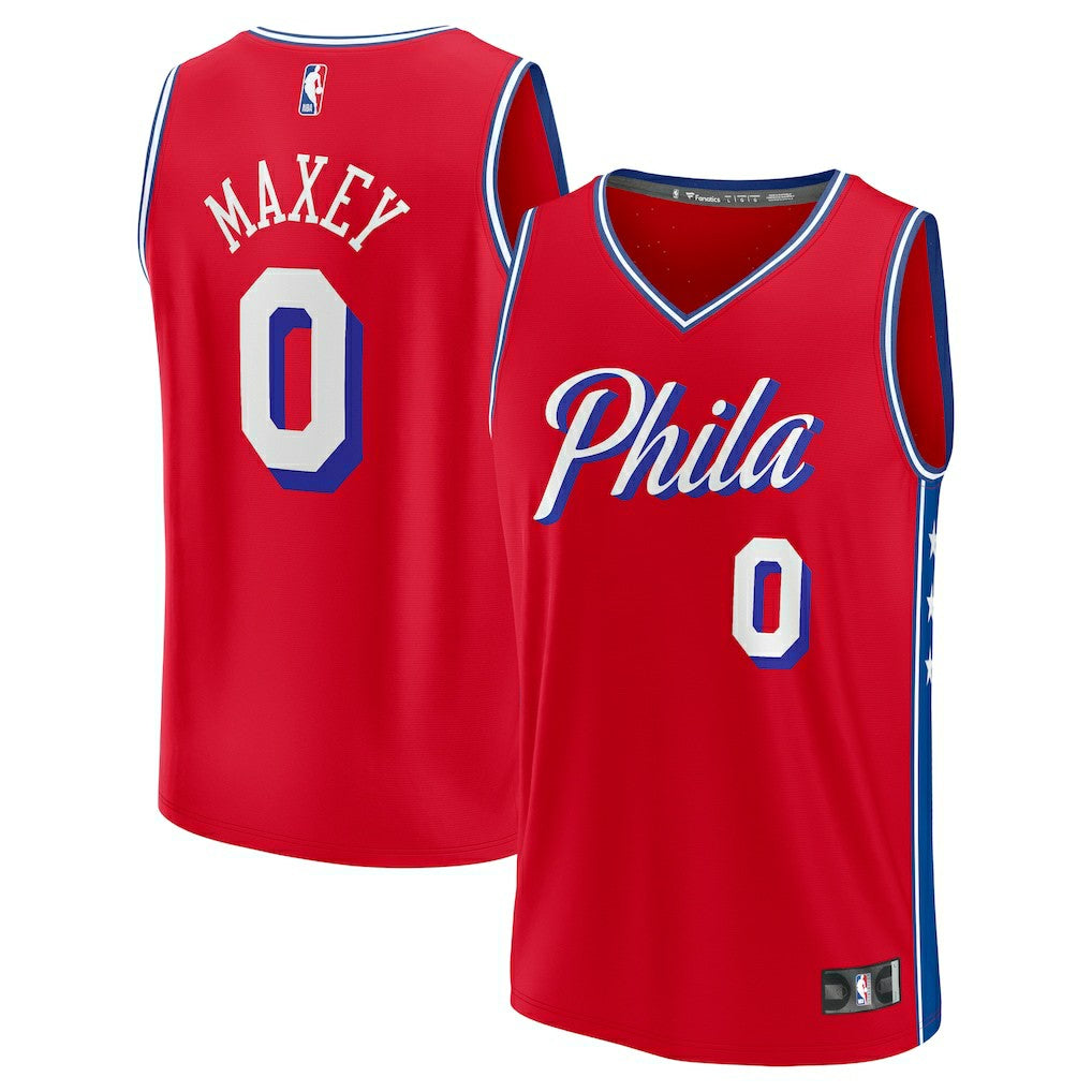 Fanatics Tyrese Maxey Philadelphia 76ers Fast Break Replica Player Jersey Statement Editi- Red
