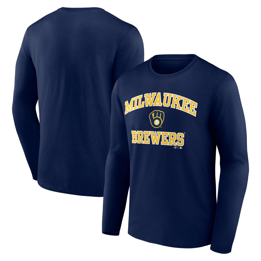 Milwaukee Brewers Logo Athletic Heart & Soul Long Sleeve T-Shirt Outlet