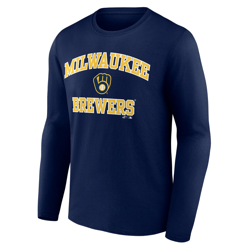 Milwaukee Brewers Logo Athletic Heart & Soul Long Sleeve T-Shirt Outlet