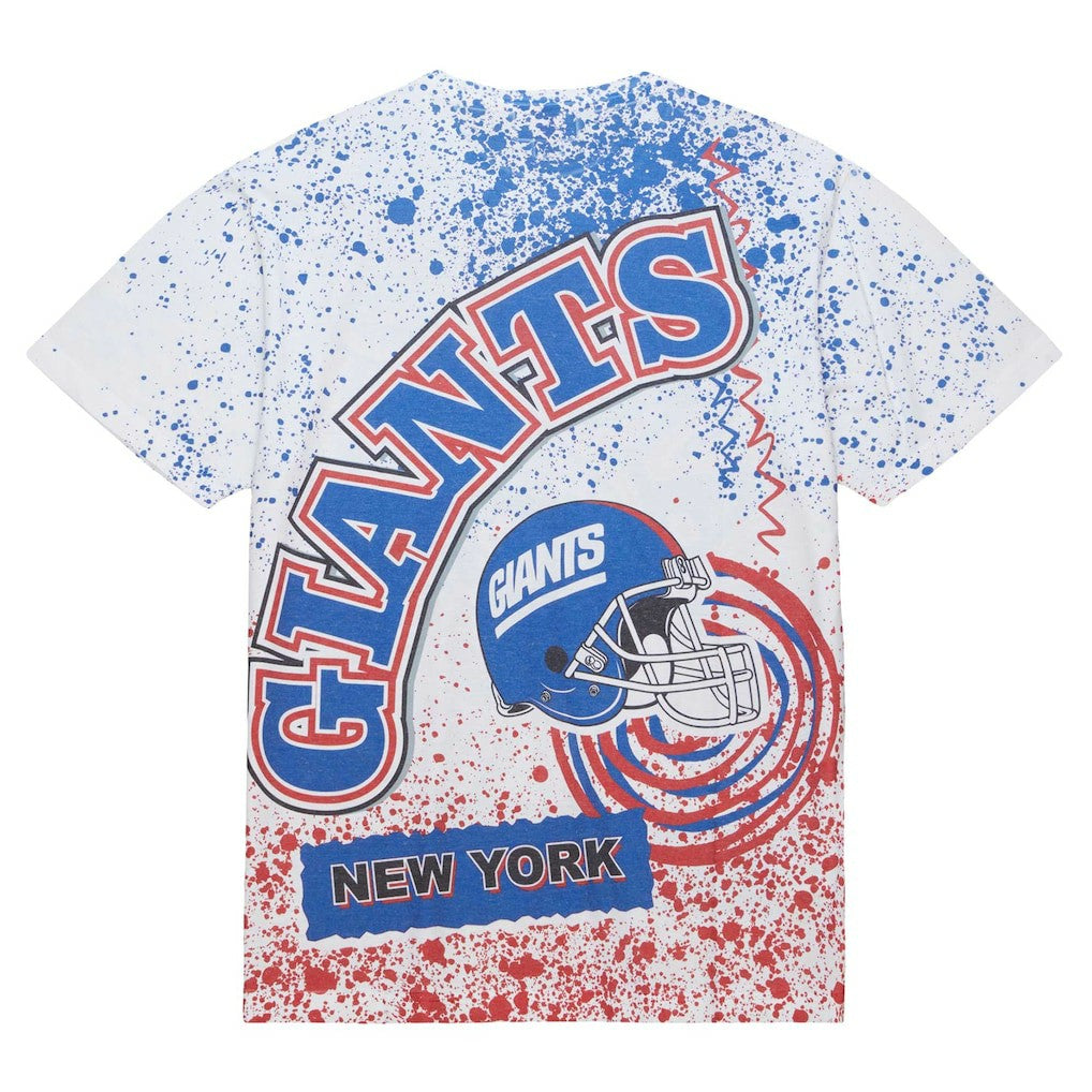 New York Giants Big & Tall Allover Print T-Shirt - White - Mitchell & Ness