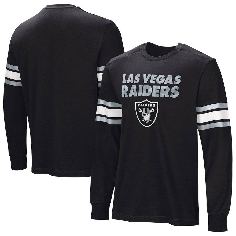 Las Vegas Raiders Hands Off Long Sleeve Adaptive T-Shirt - Black - NFL