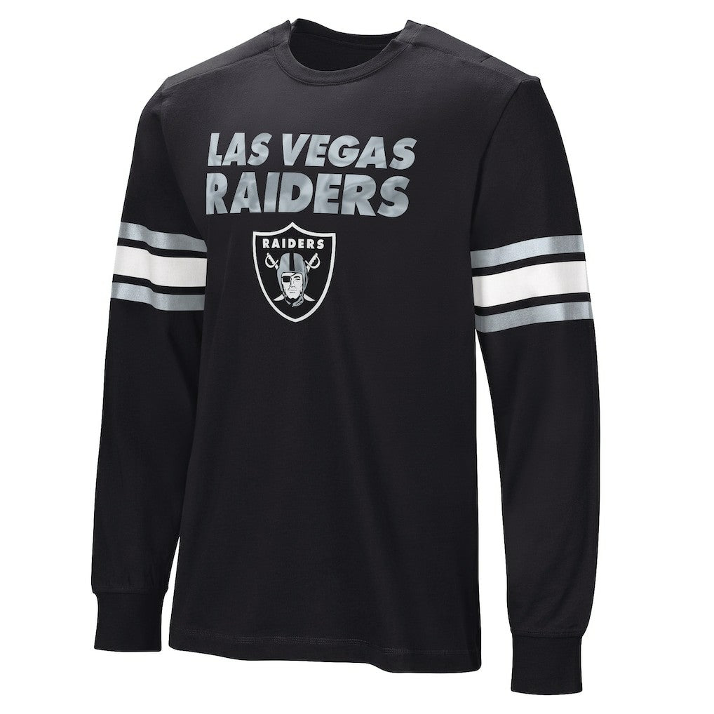 Las Vegas Raiders Hands Off Long Sleeve Adaptive T-Shirt - Black - NFL