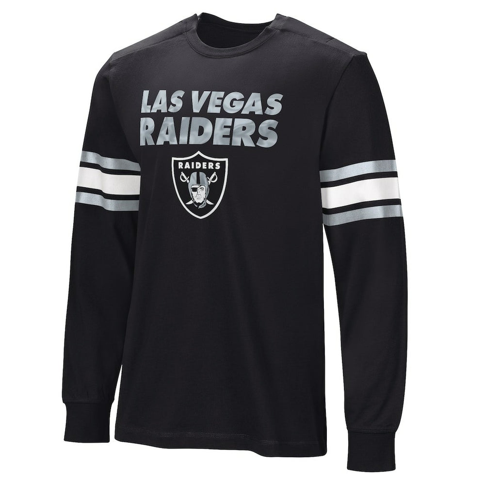 Las Vegas Raiders Hands Off Long Sleeve Adaptive T-Shirt - Black - NFL