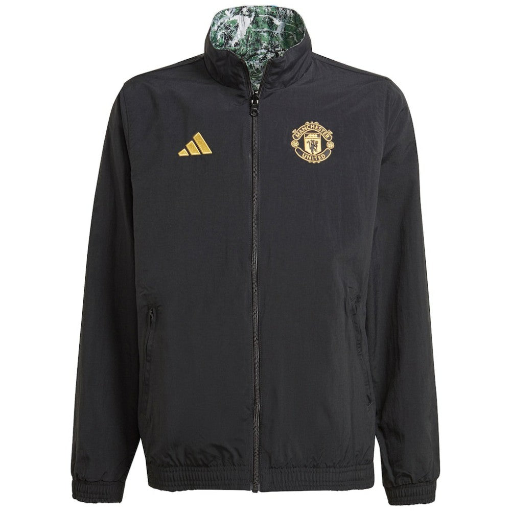 Adidas - Manchester United x Stone Roses Originals Youth 2023/24 Reversible Anthem Full-Zip Jacket - Black