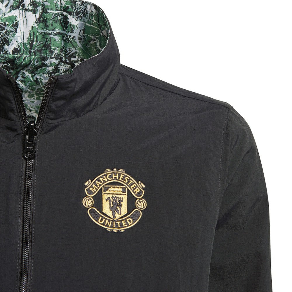 Adidas - Manchester United x Stone Roses Originals Youth 2023/24 Reversible Anthem Full-Zip Jacket - Black
