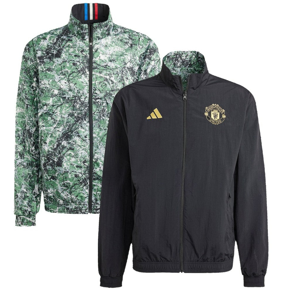 Adidas - Manchester United x Stone Roses Originals 2023/24 Reversible Anthem Full-Zip Jacket - Black