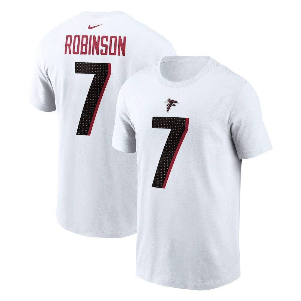 Bijan Robinson Atlanta Falcons Player Name & Number T-Shirt - White - Nike