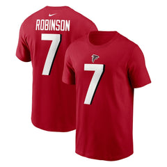 Bijan Robinson Atlanta Falcons Player Name & Number T-Shirt - Red - Nike