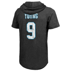 Bryce Young Carolina Panthers Majestic Threads Player Name & Number Tri-Blend Slim Fit Hoodie T-Shirt - Black - NFL