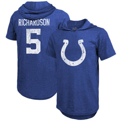 Anthony Richardson Indianapolis Colts Majestic Threads Player Name & Number Tri-Blend Slim Fit Hoodie T-Shirt - Royal - NFL