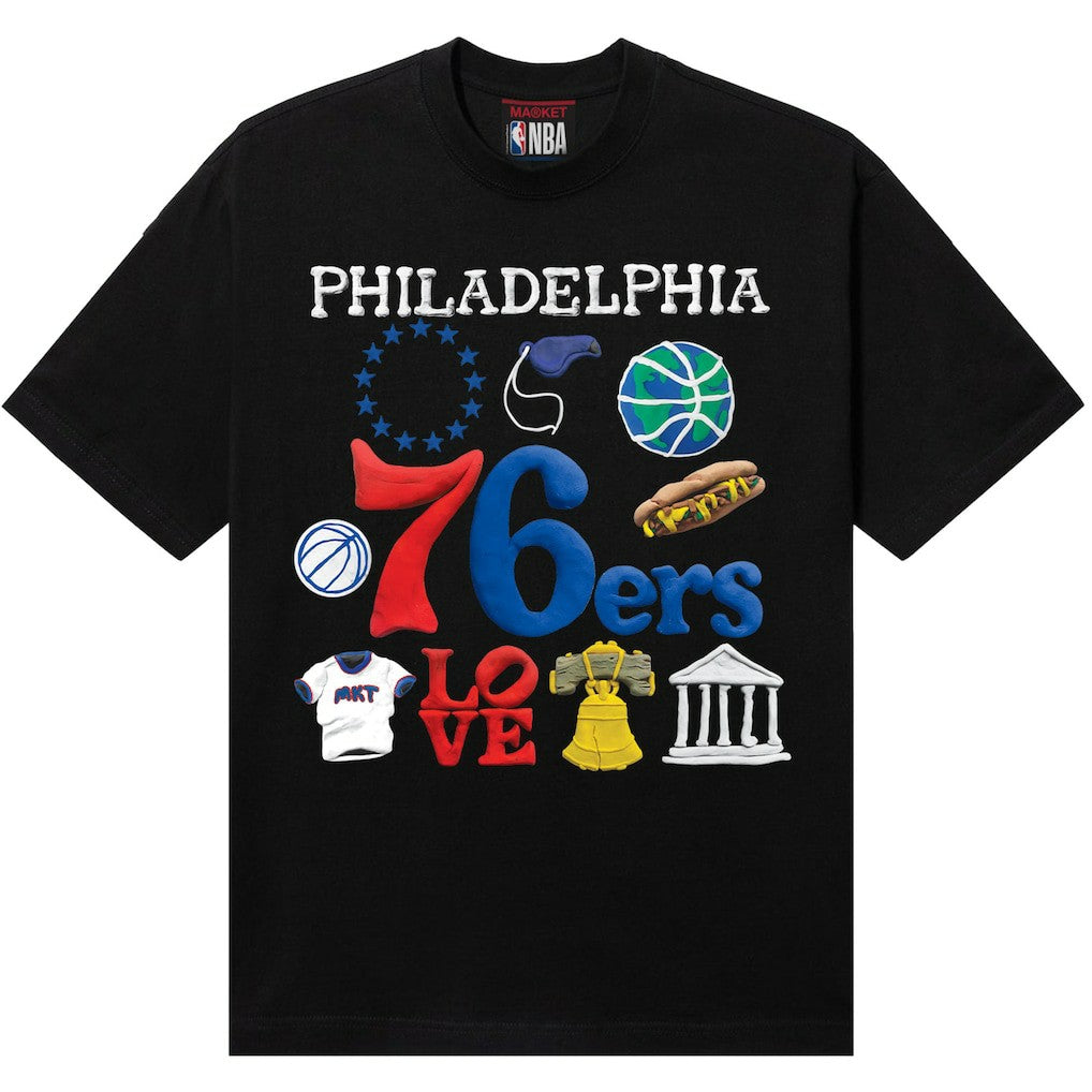 Philadelphia 76ers NBA x MARKET Unisex Claymation T-Shirt Black