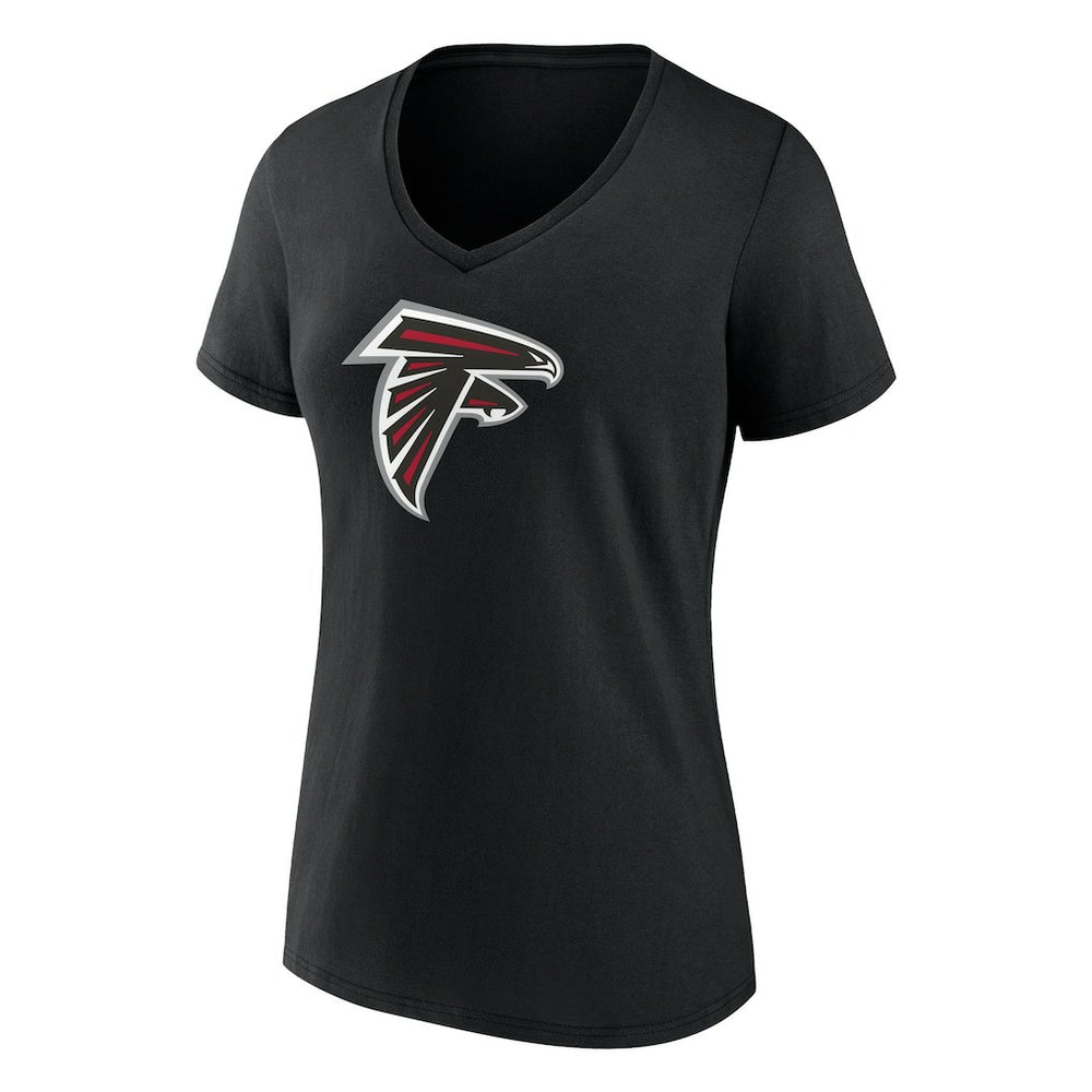 Bijan Robinson Atlanta Falcons Women's Icon Name & Number V-Neck T-Shirt - Black - Fanatics
