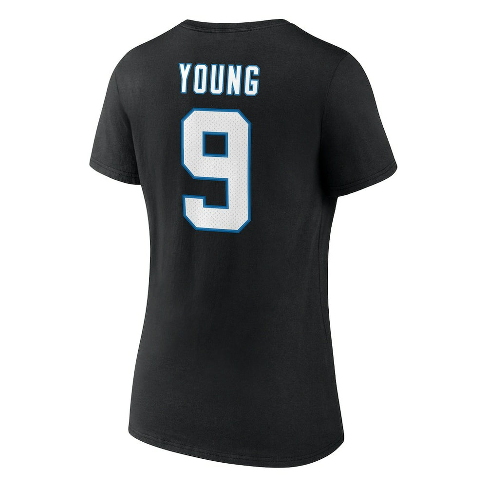 Bryce Young Carolina Panthers Women's Icon Name & Number V-Neck T-Shirt - Black - Fanatics