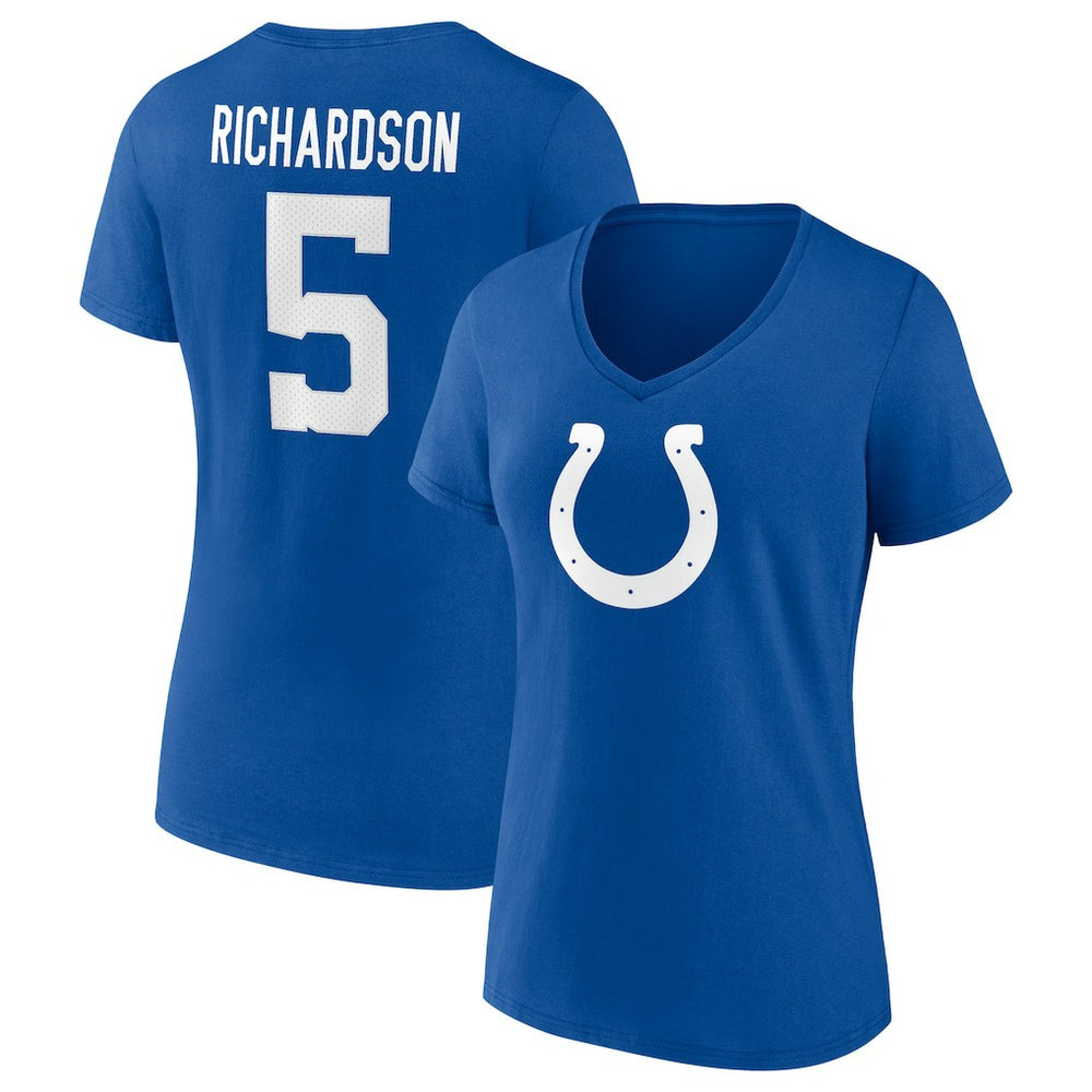 Anthony Richardson Indianapolis Colts Women's Icon Name & Number V-Neck T-Shirt - Royal - Fanatics