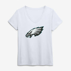 Philadelphia Eagles Logo Athletic Women's Primary Logo V-Neck T-Shirt - White - NFL