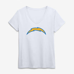 Los Angeles Chargers Logo Athletic Women's Primary Logo V-Neck T-Shirt - White - NFL