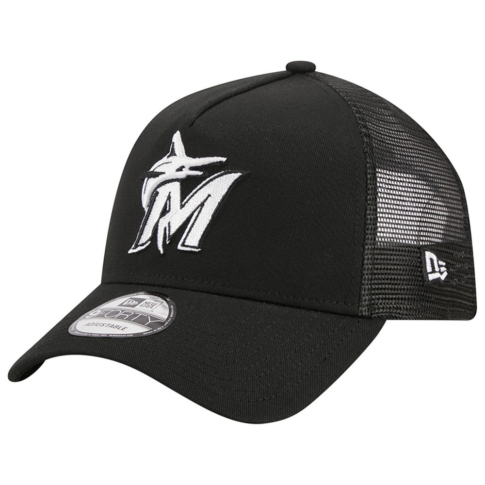 Miami Marlins New Era A-Frame 9FORTY Trucker Adjustable Hat for sale