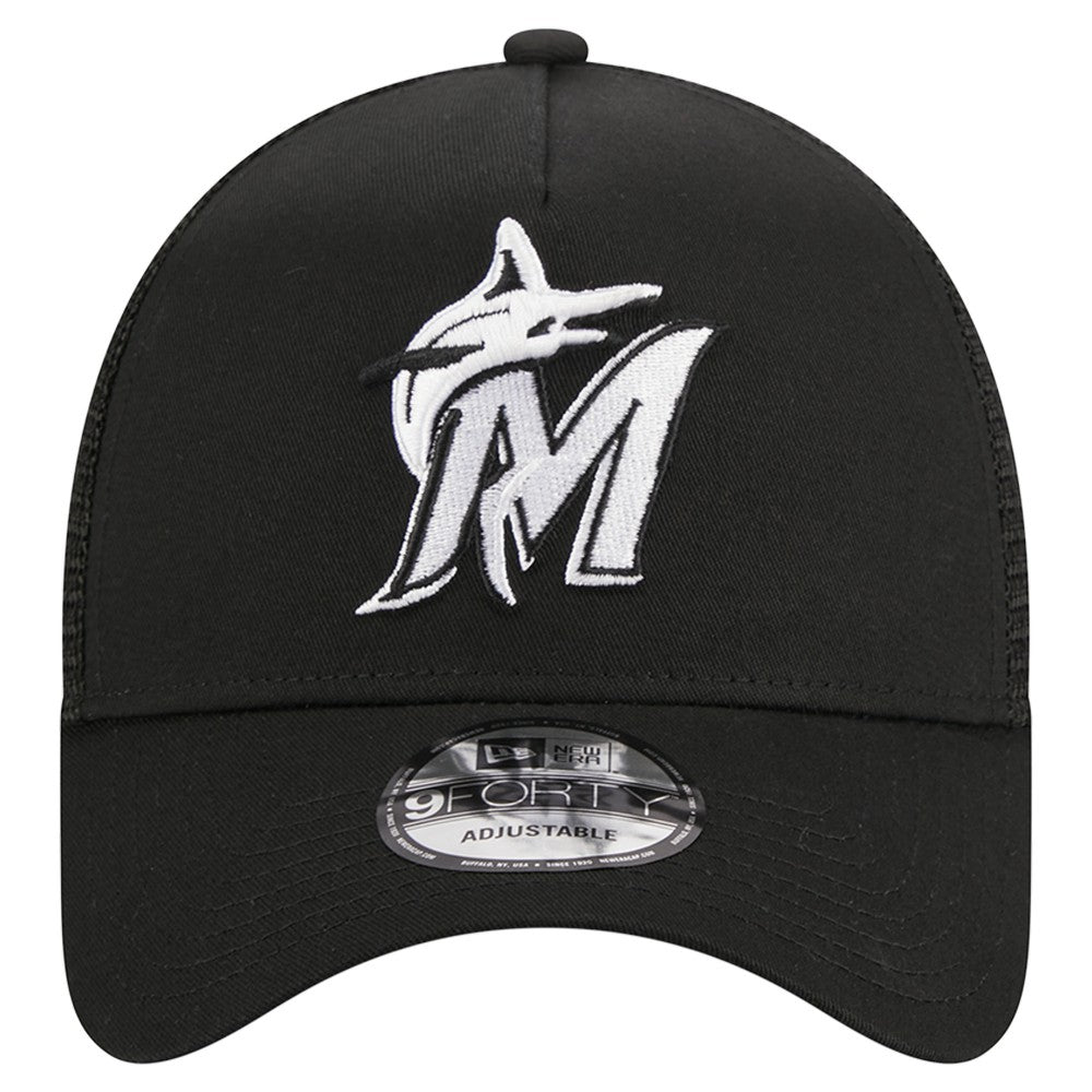 Miami Marlins New Era A-Frame 9FORTY Trucker Adjustable Hat for sale